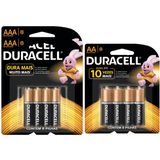 Kit Duracell Duralock Pilha Alcalina AAA c/ 16 + AA c/8