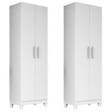 Kit 2 Armários Multiuso Organizador 2 Portas Astrid M07 Branco - Mpozenato
