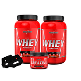 Combo 2x Nutri Whey + Creatina E Luva Integral Medica Envio Chocolate / Baunilha