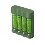 Carregador C/ 4 Pilhas Recarregáveis Aaa Nimh 850Mah