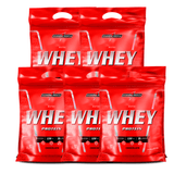 Combo 5x Nutri Whey Refil 907g Refil Integral Medica - Wey Morango