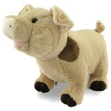 Porco de Pelúcia 30 cm Areia com Patinha Marrom