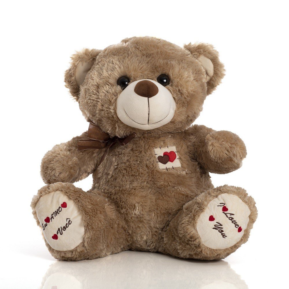 Urso de Pelúcia 50 cm - Franelly Y Love You Marrom