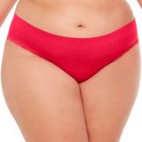 Calcinha Biquíni Plus Size Com Renda Sem Costura Tamanho:G2-50,Cor:Cereja