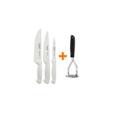 KIT - Faqueiro Premium 3 Peças + 1 Amassador de Batata e Feijão - Tramontina