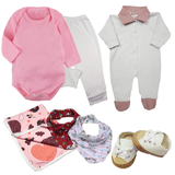 Kit 7 Peças Maternidade Roupas de Bebê Macacão Body e Mijão