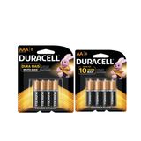 Kit Duracell Duralock Pilha Alcalina 8 AA + 8 AAA