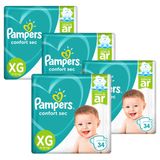 Kit Fralda Pampers Confort Sec Tamanho XG com 136 Unidades