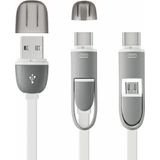 Cabo USB Tipo C e Micro USB Branco 1,5m Type-C Multilaser WI351 para Celular Smartphone Tablet