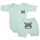 Kit Roupas de Bebê Verão Body e Shorts Estampados e Naninha