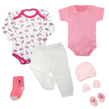 Kit Roupas de Bebê 7 Peças Body e Mijão e Acessórios Bebê