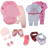 Kit Roupa de Bebê 11 Pçs Body Mijão Macacão e Acessório Bebê