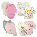 Kit Roupas de Bebê 8 Peças Camiseta Body Curto e Mijão Promo