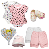 Kit 7 Roupas Bebê Body Balone e Short Naninhas Sapatinhos