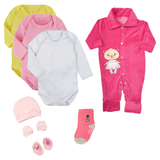 Kit Roupinhas de Bebê 8 Peças Body Manga Longa Macacão Plush