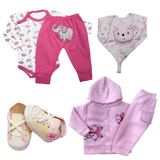 Kit Com Conjunto Casaco e Calça Body Mijão Naninha Sapatinho