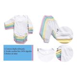 Kit Roupa De Bebe 14 Peças Body Manga Longa E Mijão Suedine.