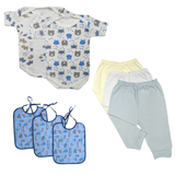 Kit Roupas de Bebê 9 Pças Body e Mijão e Babadores Coloridos