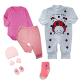 Kit Roupas de Bebê 7 Pças Body Mijão Macacão Essenciais Bebê