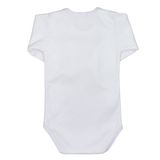 Body Roupa de Bebê Manga Longa Suedine Algodão Branco