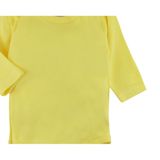 Body Roupa de Bebê Manga Longa Suedine Algodão Amarelo