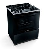 Fogão Brastemp 5 Bocas Preto com Turbo Chama com Mesa de Vidro BFS5VCE Bivolt