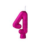 Vela Aniversário N4 Cintilante Pink Regina 1un