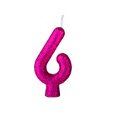Vela Aniversário N6 Cintilante Pink Regina 1un