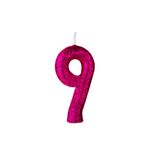 Vela Aniversário N9 Cintilante Pink Regina 1un