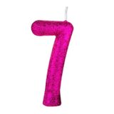 Vela De Aniversário N 7 Cintilante Regina Pink 1 Unidade