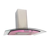 Coifa Terim Parede Vidro Curvo Rosa/inox Duto Slim 70 Cm