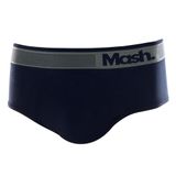 Cueca Slip Sem Costura Mash Masculina Microfibra Elástico Azul marinho M