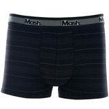 Cueca Boxer Listrada Mash Masculina Cotton Algodão Elástico Preto 01 P