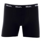 Cueca Boxer Longa Mash Masculina Cotton Algodão Elástico Preto P