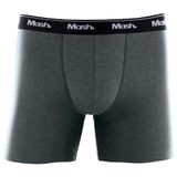 Cueca Boxer Longa Mash Masculina Cotton Algodão Elástico Cinza mescla escuro G