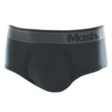 Cueca Slip Sem Costura Mash Masculina Microfibra Elástico Cinza chumbo M