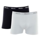 Kit Cueca Boxer Mash 2 Peças Masculina Algodão Elástico Branco G