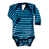 Body bebê menino-Bener Baby's-Listras azul royal-manga longa