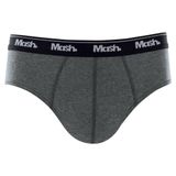 Cueca Slip Mash Masculina Algodão Elástico Cinza mescla escuro P