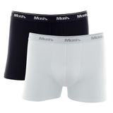 Kit Cueca Boxer Mash 2 Peças Masculina Algodão com Elástico Branco Xxgg