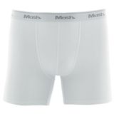 Cueca Boxer Longa Mash Masculina Cotton Algodão Elástico Branco G