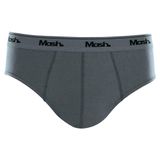 Cueca Slip Mash Masculina Algodão Elástico Cinza chumbo P