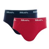 Kit 2 Cuecas Slip Algodão Infantil Mash Vermelho escuro G