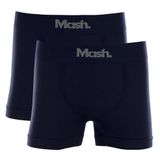 Kit 2 Peças Cueca Mash Boxer Sem Costura Microfibra Azul marinho M