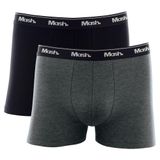 Kit Cueca Boxer Mash 2 Peças Masculina Algodão com Elástico Cinza mescla escuro Xxgg