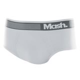 Cueca Slip Sem Costura Mash Masculina Microfibra Elástico Branco G