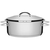 Panela de Fundo Triplo Caçarola Inox 7,1L Rasa com Tampa 28cm Tramontina Solar