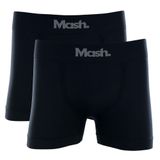 Kit 2 Peças Cueca Mash Boxer Sem Costura Microfibra Preto G