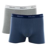 Kit Cueca Boxer Mash 2 Peças Masculina Algodão com Elástico Azul jeans escuro Xgg