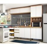 Cozinha Compacta 4 Peças 100% Mdf, 9 Portas E 2 Gavetas, Balcão Com Tampo Madri Espresso Móveis Castanho/branco